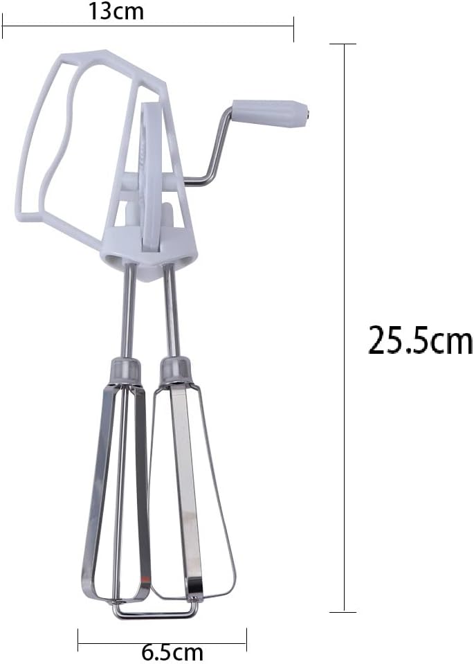 Stainless Steel Rotary Manual Hand Whisk, Egg Beater Mixer Blender Kitchen Cooking Tool - Image 2