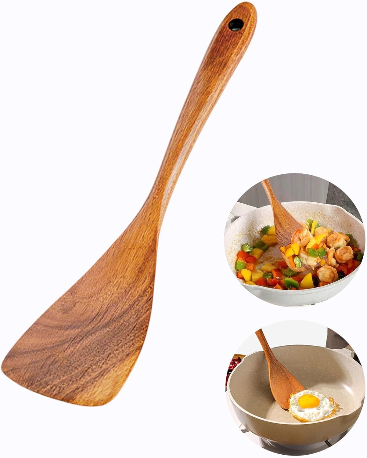 Wooden Spatula for Cooking, Baking & Frying, Heat-Resistant Non-Stick Kitchen Utensil with Ergonomic Handle, Multi-Purpose Scraper for Eggs, Pancakes, Fish – Handmade Gift for Mom, Wife, Grandma