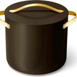 Stock Pot - 12 Qt Ceramic Coated Pot With Lid - Fee From  - Large Pot for Bigger Batches - Black
