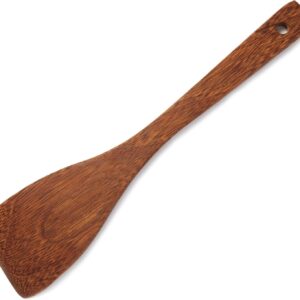 Wooden Spatula for Non Stick Cookware,Wood Utensils Set for Cooking,Long Handle Flat Frying Inclined Spatula,Healthy and High Moist Resistance (1Pcs)