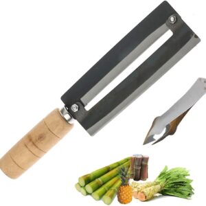 Sugarcane & Pineapple Peeling Knife - Sugar Cane Peeler - High Carbon Steel - Non-slip Wooden Handle