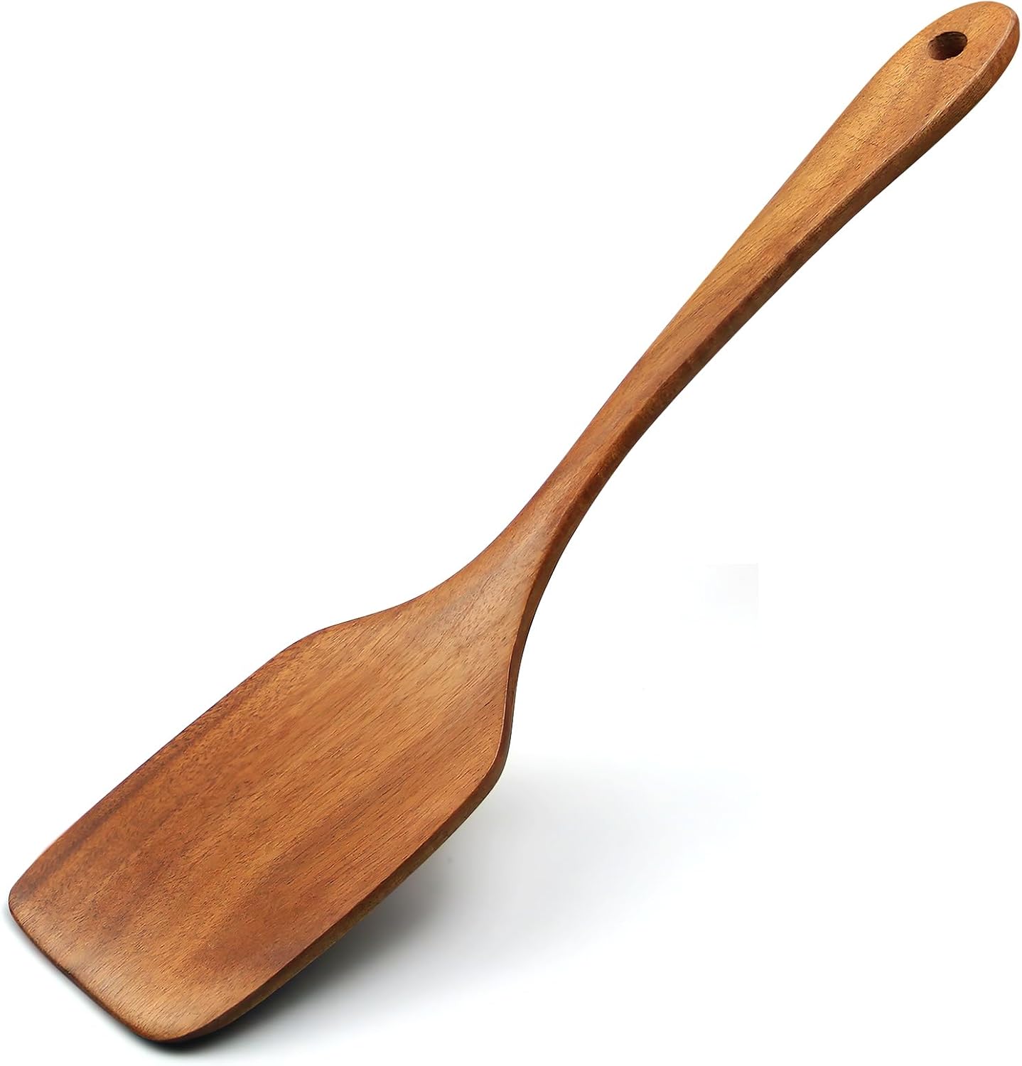 Wooden Spatula,12 Inch Flat Wood Wok Spatula,Wood Kitchen Utensils for Cooking,Long Handle Handmade Wooden Kitchenware for Nonstick Pan Cookware