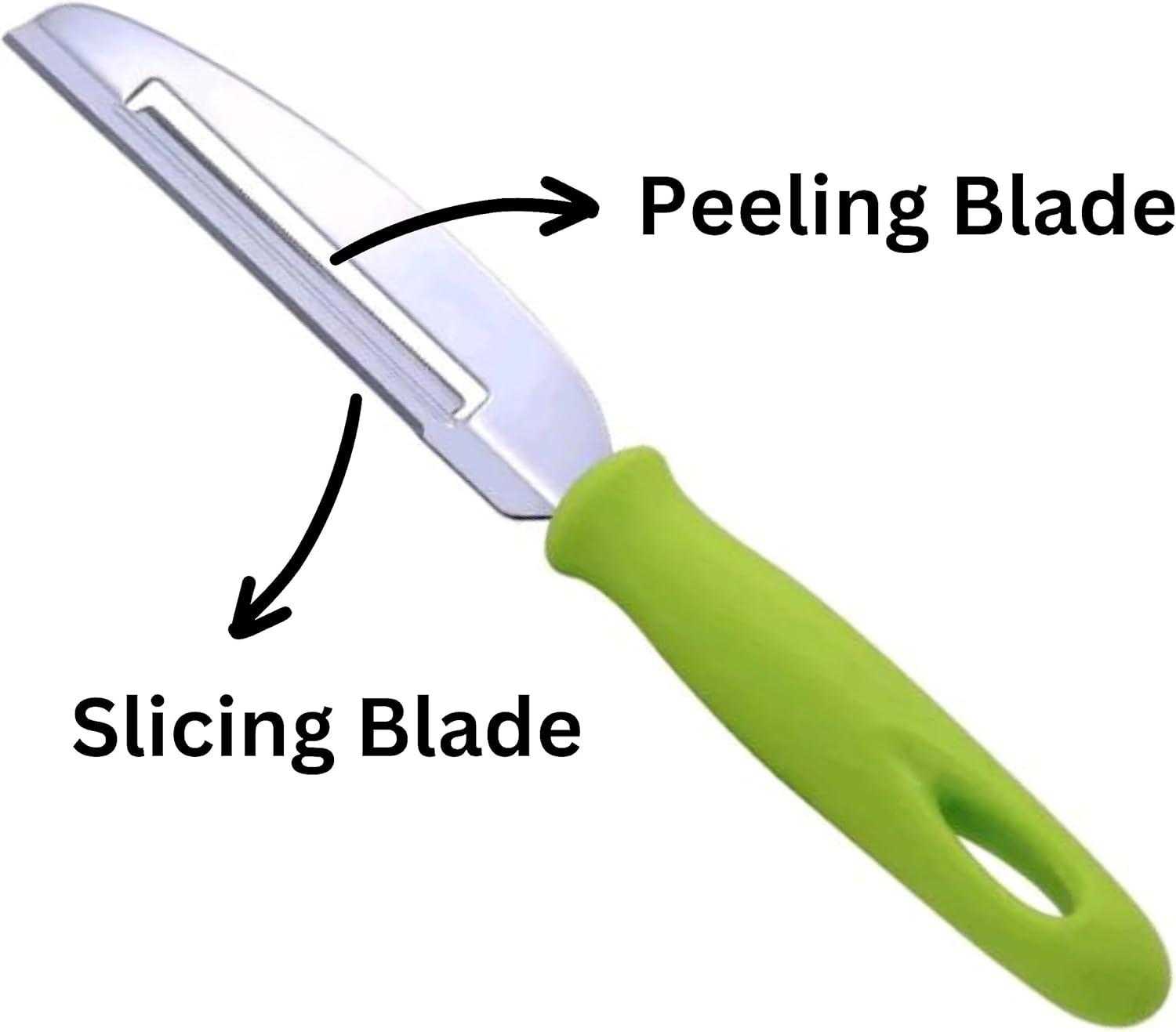 Fruit Peeler Cutter Vegetable Knife Double Blade Stainless Steel for Kitchen/Cut Slice and Peeling Knives for Chef 4 inches (Double Blade Green) - Image 2