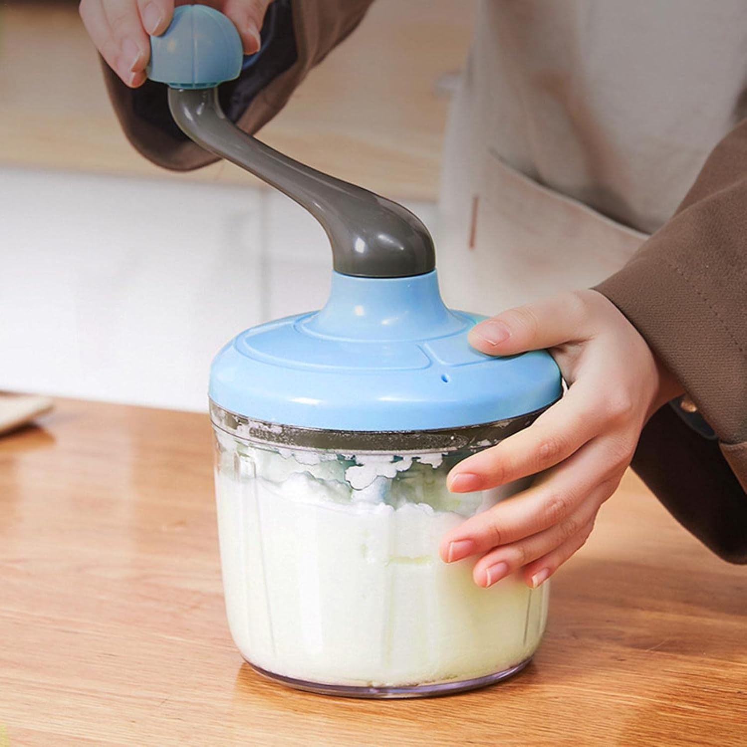 Hand-Cranked Egg Beater, Manual Cream Mixer Whisk, Kitchen Baking Tools and Accessories - Image 2