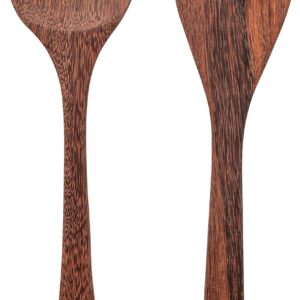 Wooden Spatulas - Eco-Friendly, Durable & Ergonomic Kitchen Utensils - Non-Scratch Cooking Tools for Stirring, Flipping & Serving - Set of 2 (12.8” & 12”)