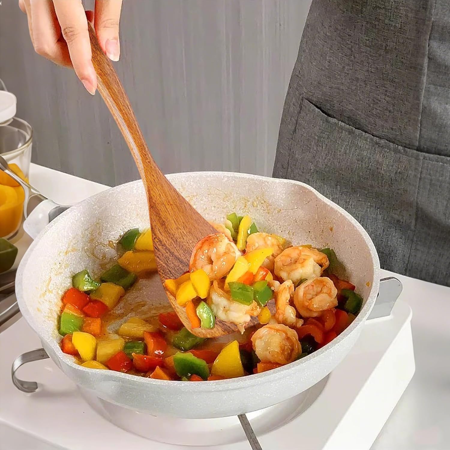 Wooden Spatula for Cooking, Baking & Frying, Heat-Resistant Non-Stick Kitchen Utensil with Ergonomic Handle, Multi-Purpose Scraper for Eggs, Pancakes, Fish – Handmade Gift for Mom, Wife, Grandma - Image 2